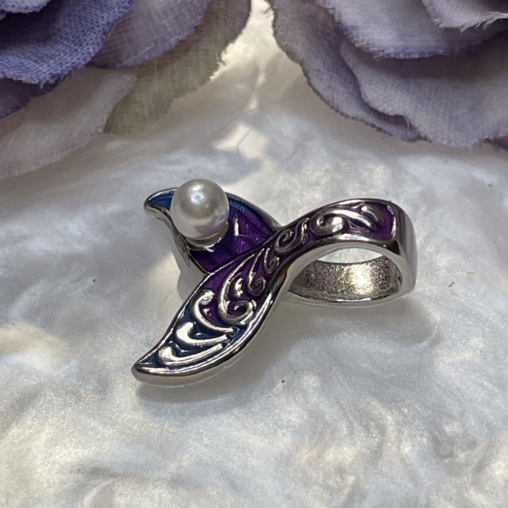 Bracelet Charm Mermaid Tail with Pearl Sterling Silver - Picture 6 of 8